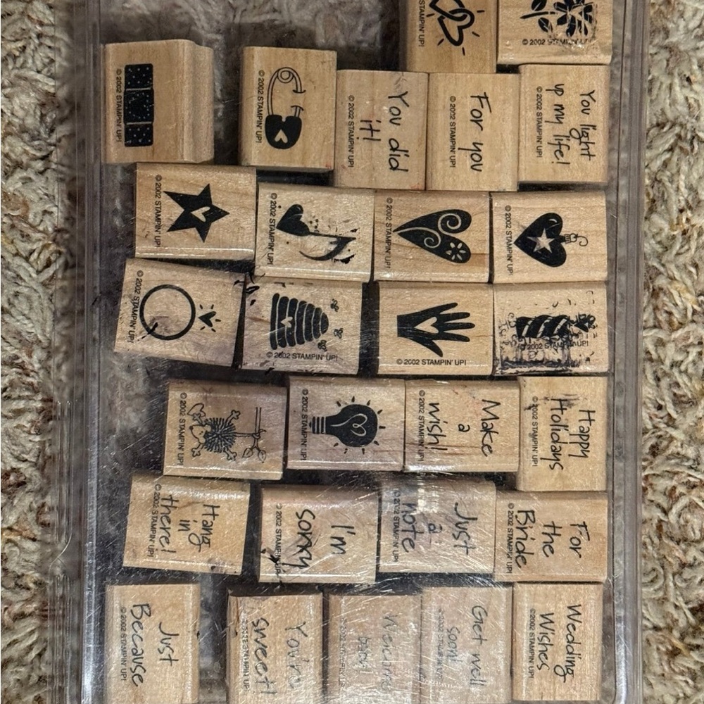 Stampin Up Wooden Rubber Stamp Set